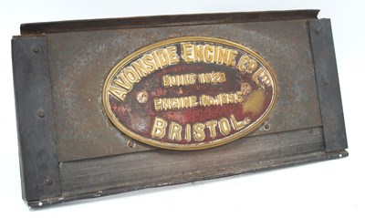 Lot 1454 - Avonside Engine Co, Bristol Oval Brass Plaque,...