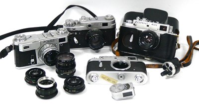 Lot 1390 - Foreign Cameras; FED 3 with Jupiter-8 50mm f/2,...