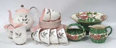 Lot 1195 - Maling 'Azalea' Bowl, 22cm wide, basket & jug,...
