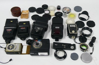 Lot 1391 - Camera Accessories, comprising: various flash...