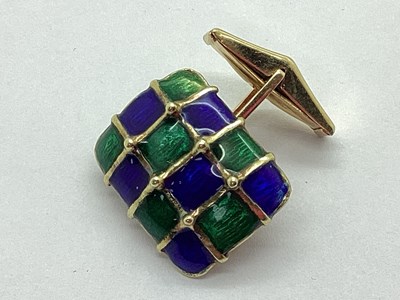 Lot 128 - A Modern Cufflink, (odd) the textured...
