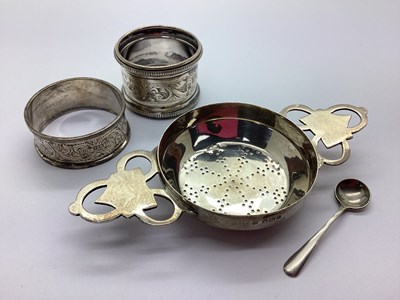 Lot 24 - A Hallmarked Silver Tea Strainer, of circular...