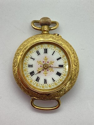 Lot 309 - A Decorative Antique Fob Watch, (applied lug /...