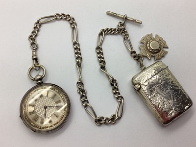 Lot 337 - A Decorative Fob Watch, the two tone textured...