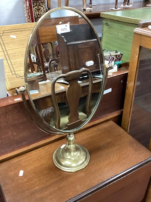 Lot 1573 - A Large Mid-1900s Brass Swivel Oval Framed...