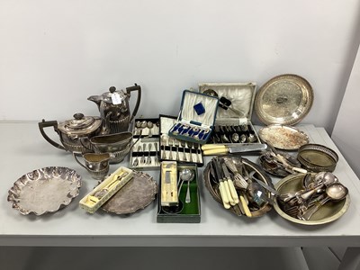 Lot 244 - A Mixed Lot of Assorted Plated Cutlery,...