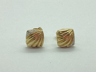 Lot 120 - A Pair of Modern Stud Earrings, of textured...