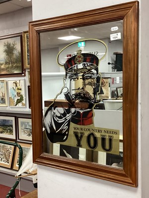 Lot 1524 - A Vintage Wooden Framed Mirror - 'Your Country...