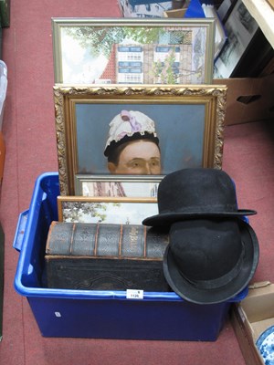 Lot 1126 - Over Painted Portrait Print, two other prints,...