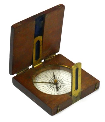 Lot 1341 - A Georgian Mahogany Cased Surveyor's Compass,...