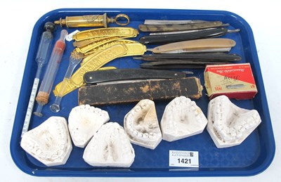 Lot 1421 - Seven Victorian Cut Throat Razors, deadstock...