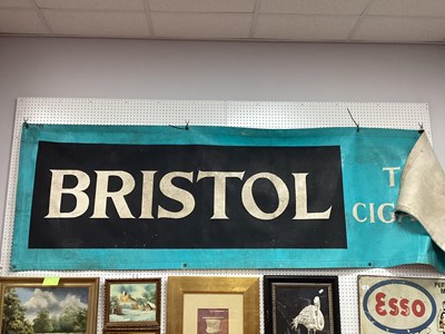 Lot 1535 - Bristol Cigarettes Advertising Banner, 81cm x...