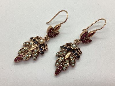 Lot 160 - A Pair of Decorative Italian Sapphire, Ruby...