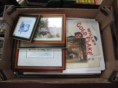 Lot 1108 - A Box of Unframed Prints Advertising Related,...