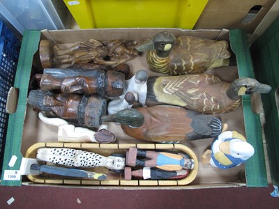 Lot 1099 - Wooden Decoy Style Duck, approx 30cm long (3),...