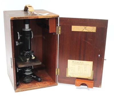 Lot 1463 - W. Watson 'Service' Microscope, black laquered...