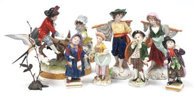 Lot 1220 - German Porcelain Figurines of a Girl and Boy...