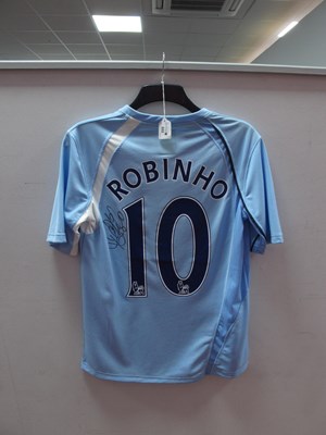 Lot 322 - Robinho Signed Manchester City Le Coq Sportif...