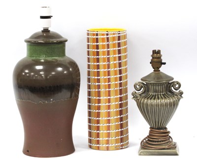Lot 1165 - Italian Pottery Lamp 50/35, 34cm tall...