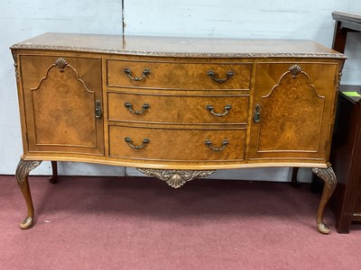 Lot 1546 - Mix XX Century Walnut Serpentine Shaped...