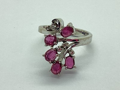 Lot 78 - A Vintage Ruby and Diamond Abstract Dress Ring,...