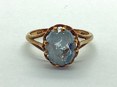 Lot 68 - A Single Stone Dress Ring, oval claw set,...