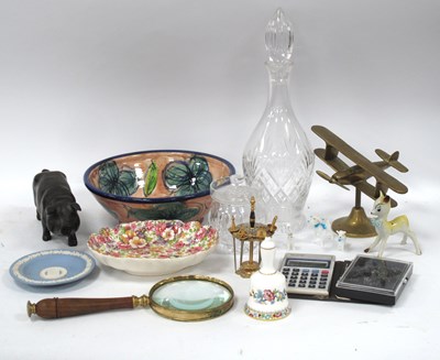 Lot 1173 - Doulton Glass Decanter, Old Foley Chintz Dish,...