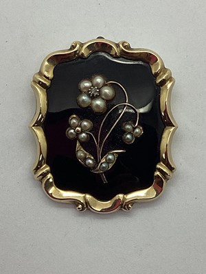Lot 137 - An Antique Diamond and Pearl Inset Hair Work...