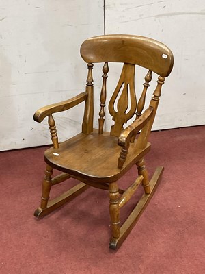 Lot 1592 - XIX Century Lancashire Ash Childs Rocking...