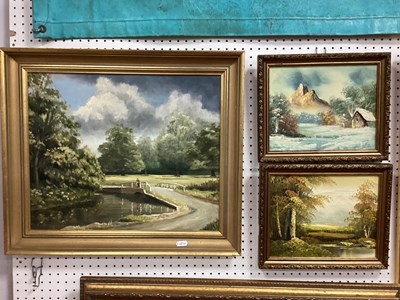 Lot 1534A - Neville R Gray, Figure on Bridge Looking on to...
