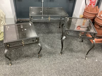 Lot 1571 - Black Painted Metal Conservatory Coffee Table,...