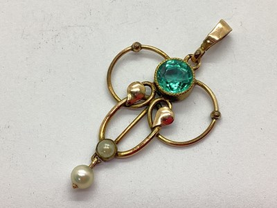 Lot 147 - An Edwardian Style Pearl and Blue Paste Drop...