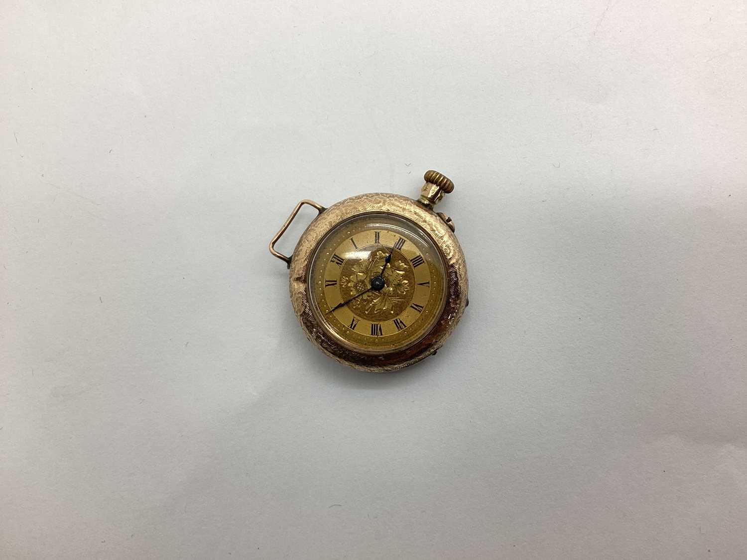 Lot 110 - A 9ct Gold Cased Ladies Wristwatch Head, (no...