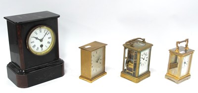 Lot 1441 - A Brass Carriage Clock, name rubbed to face...