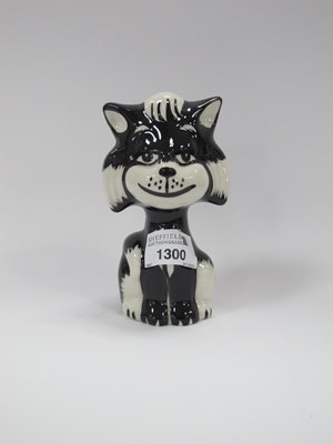 Lot 1300 - Lorna Bailey - Dozer the Cat, 12.5cm high.