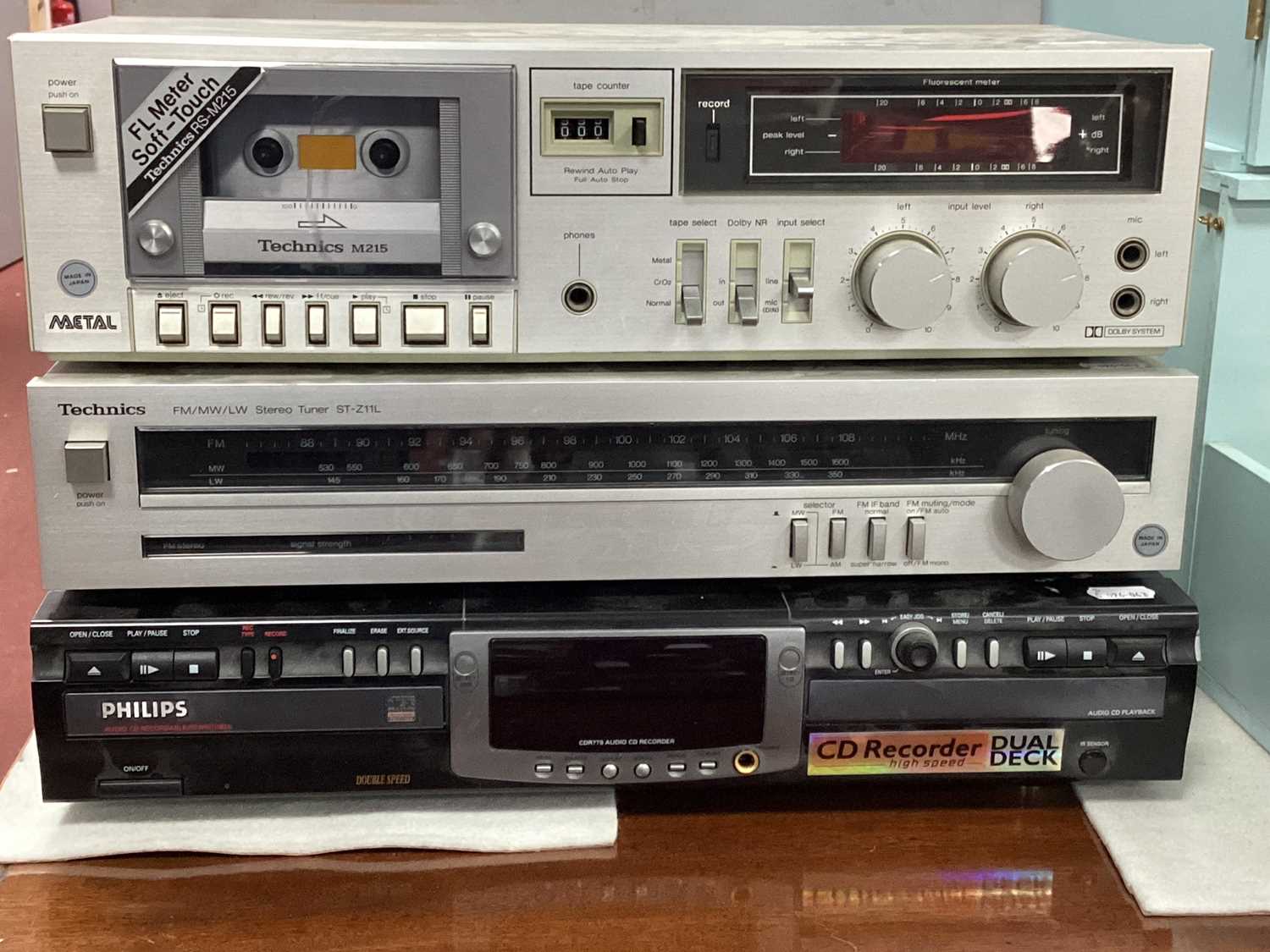 Lot 1543 - Technics stereo tuner ST-Z11L, Philips CD...