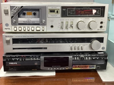 Lot 1543 - Technics stereo tuner ST-Z11L, Philips CD...