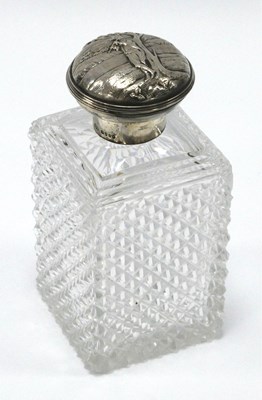 Lot 1012 - A Large Glass Perfume Bottle, of rectangular...