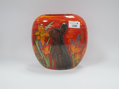 Lot 1295 - Anita Harris 'Rabbit Sniffing Daffodil' Large...