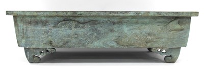 Lot 1187 - A Chinese Bronze Rectangular Bonsai Planter,...