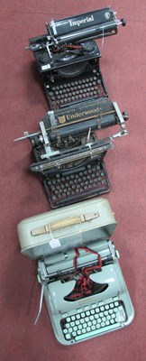 Lot 1489 - Vintage typewriters including Underwood,...