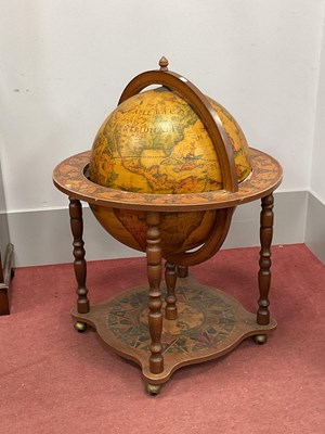Lot 1606 - Vintage Drinks Globe, on stand.