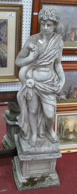 Lot 1151 - Stone Cast Garden Figure of a Roman, on a...