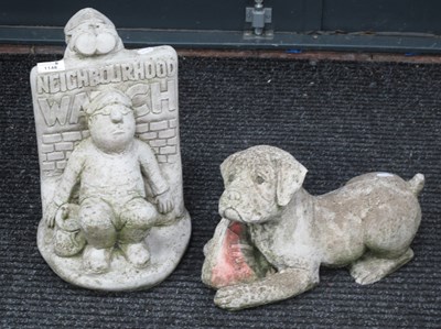 Lot 1148 - Stone Cast Garden Figure of a Dog, a novelty...