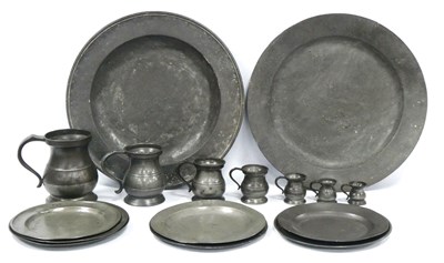 Lot 1328 - A Collection of Pewter, XVIII/XIX Century, to...
