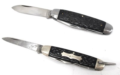Lot 1296 - A Pair Of Multi Blade Folding Pocket Knives,...