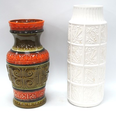 Lot 1383 - Bay, West German 74 45 Leaf Panelled Vase, in...