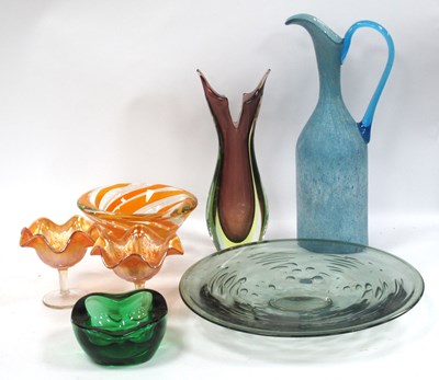 Lot 1153 - Murano Style Turquoise Frosted Glass Slender...