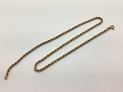 Lot 83 - A 9ct Gold Ropetwist Chain, 40cm long (10grams).