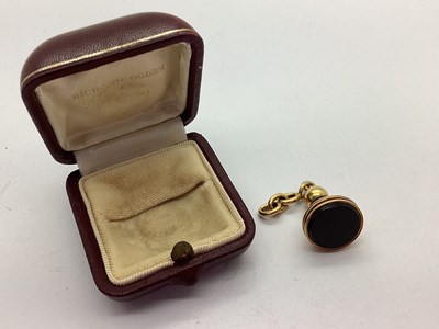 Lot 227 - An Art Deco Style Fob Pendant, circular black...